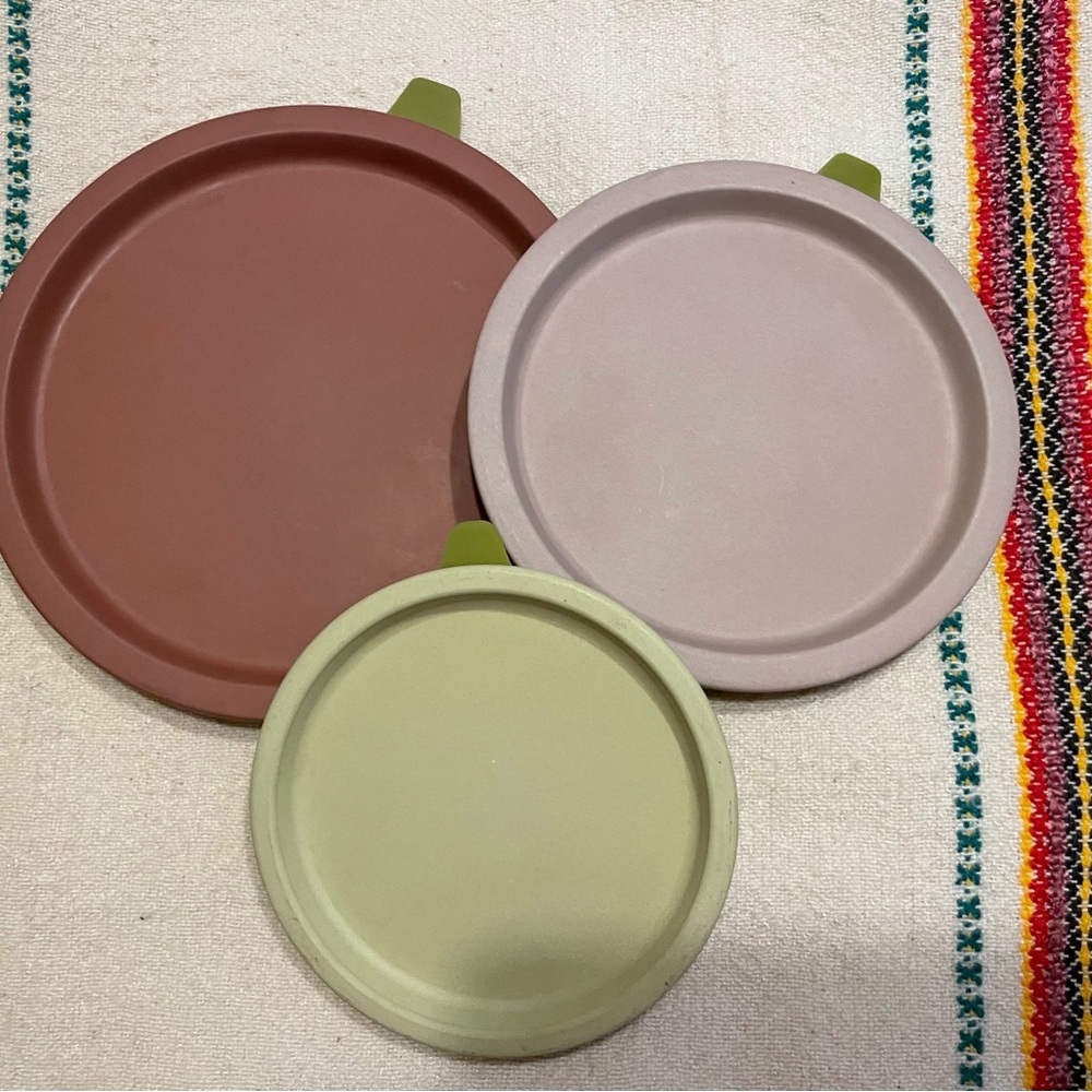 Set Of 3 Urban Outfitters
Exclusive Food Bamboo Silicone
Container Lids